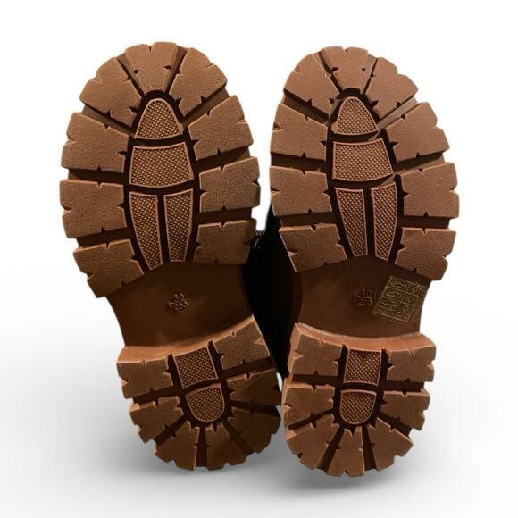 Inmuld Toddler Girls Combat Boots 12 Brown Lace Up Pearl Buckle Winter Snow - Picture 5 of 7